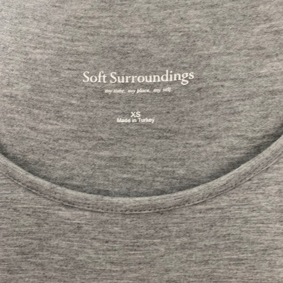 SOFT Surroundings Heather Grey Tunic Top Tx - Picture 2 of 3